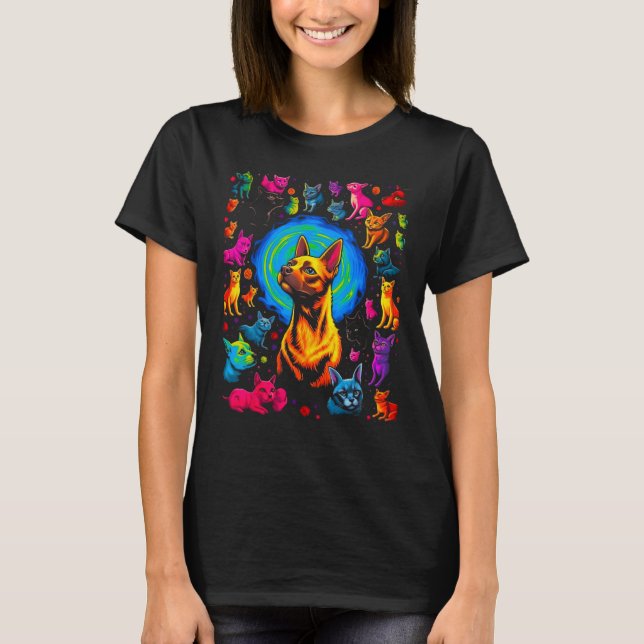 Siamese Cat Abstract Art T Shirt (Framsida)