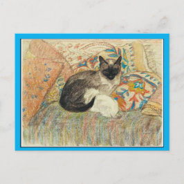 Siamese Cat and Kitten, Art by Steinlen, Fine Art Vykort