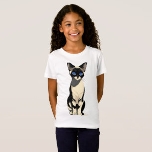 Siamese Cat Art Blue-Eyed Cat Lover Children's T Shirt