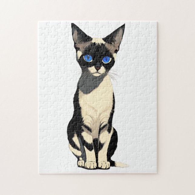 Siamese Cat Art Blue Eyed Cat Lover Pussel (Vertikal)