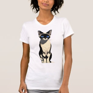 Siamese Cat Art Blue Eyed Cat Lover T Shirt