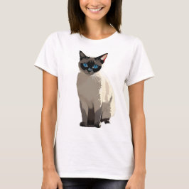 Siamese Cat Art Blue Eyed Cat Lover T-Shirt
