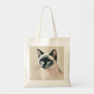 Siamese Cat Art - Cute Djurälskare Gift Tygkasse