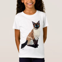 Siamese Cat Art Electric Blue Eyed Cat Lover Child