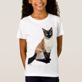 Siamese Cat Art Electric Blue Eyed Cat Lover Child T Shirt