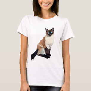 Siamese Cat Art Electric Blue Eyed Cat Lover T Shirt
