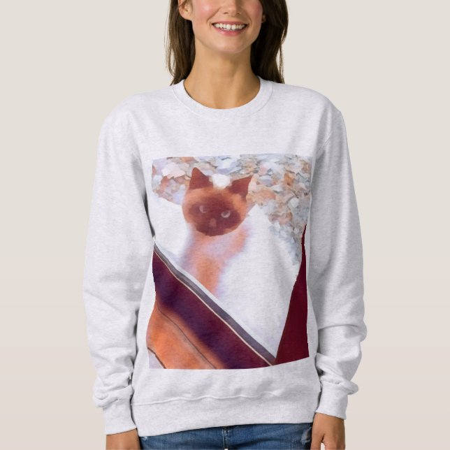 Siamese cat art t shirt (Framsida)