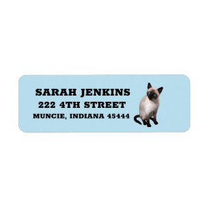 SIAMESE CAT Big Returetiketters Returadress Etikett