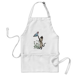 Siamese Cat Butterfly Daisys Apron Förkläde