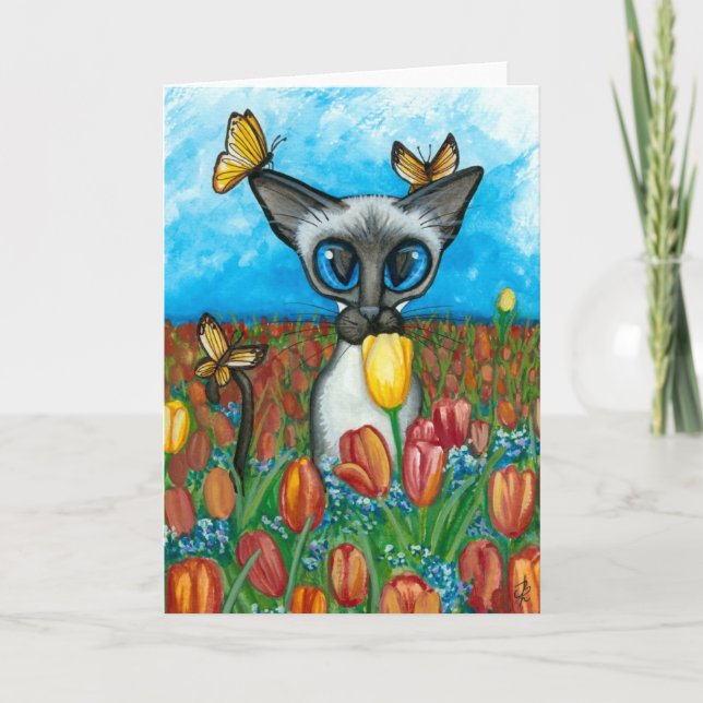 Siamese Cat by Bihrle Card Kort (Framsida)