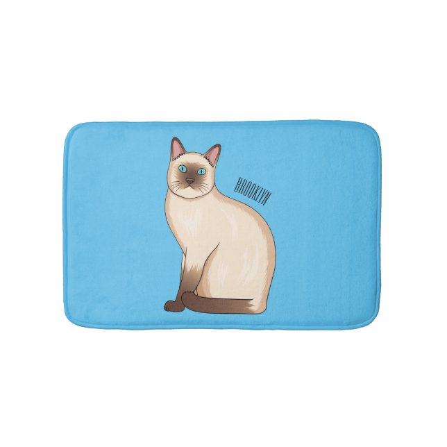 Siamese cat cartoon illustration  badrumsmatta (Framsidan)