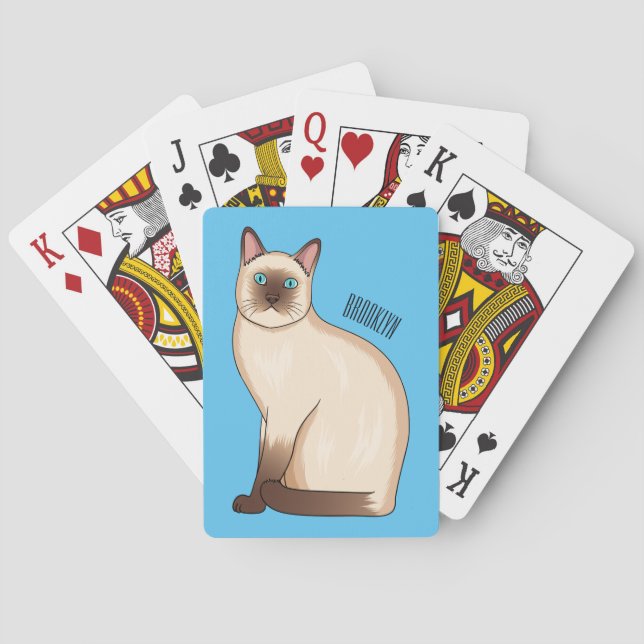 Siamese cat cartoon illustration  casinokort (Baksidan)