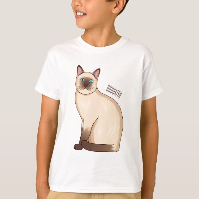 Siamese cat cartoon illustration  t shirt (Framsida)