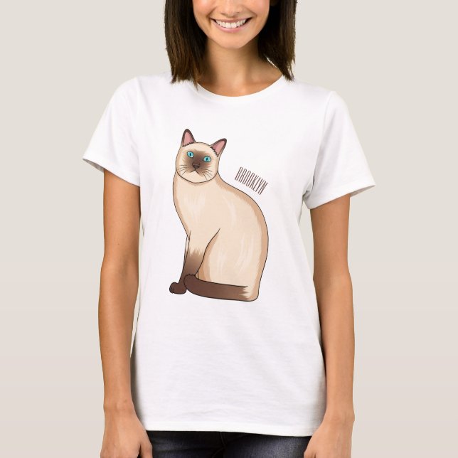 Siamese cat cartoon illustration  t shirt (Framsida)