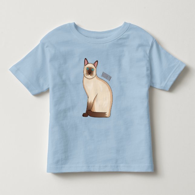 Siamese cat cartoon illustration t shirt (Framsida)