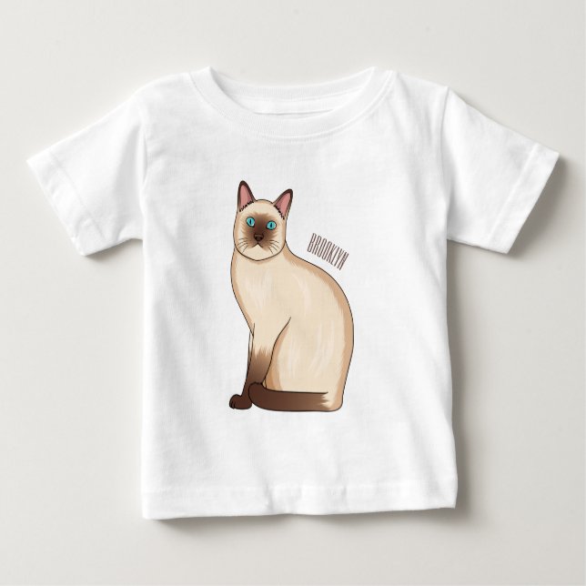 Siamese cat cartoon illustration t shirt (Framsida)