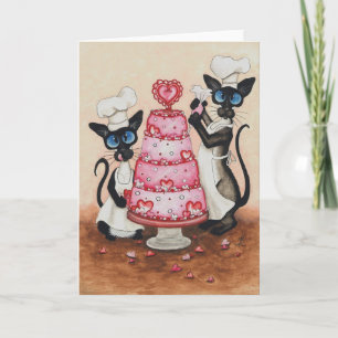 Siamese Cat Chefs av BiHrLe Card Kort