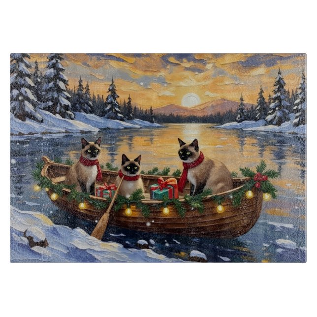 Siamese Cat Christmas Boat Holiday (Framsidan)