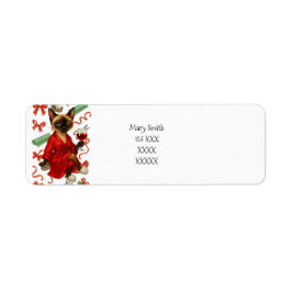 Siamese Cat Christmas Holiday  Returadress Etikett
