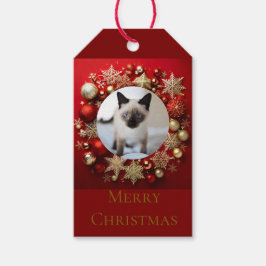 Siamese cat christmas presentetikett