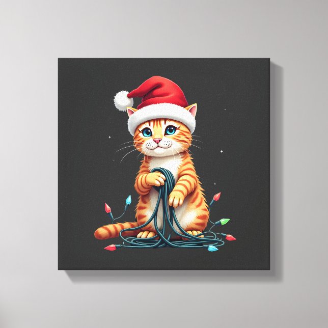 Siamese Cat Christmas V-Neck (1) Canvastryck (Framsida)