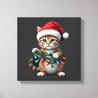 Siamese Cat Christmas V-Neck (2) Canvastryck