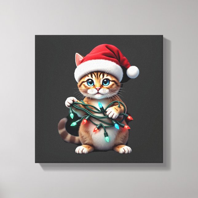 Siamese Cat Christmas V-Neck (2) Canvastryck (Framsida)