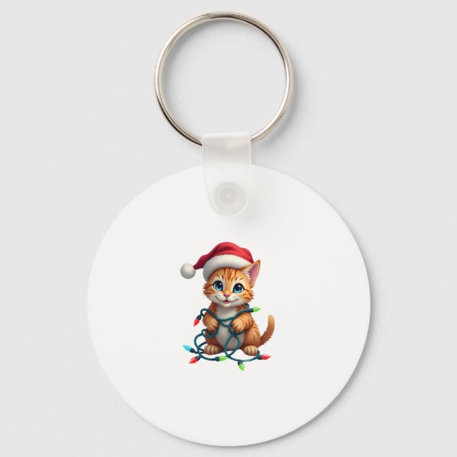 Siamese Cat Christmas V-Neck (3) Nyckelring (Framsida)