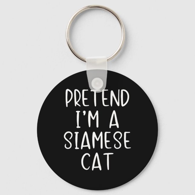 Siamese Cat Costume Halloween Lazy Easy Nyckelring (Framsida)