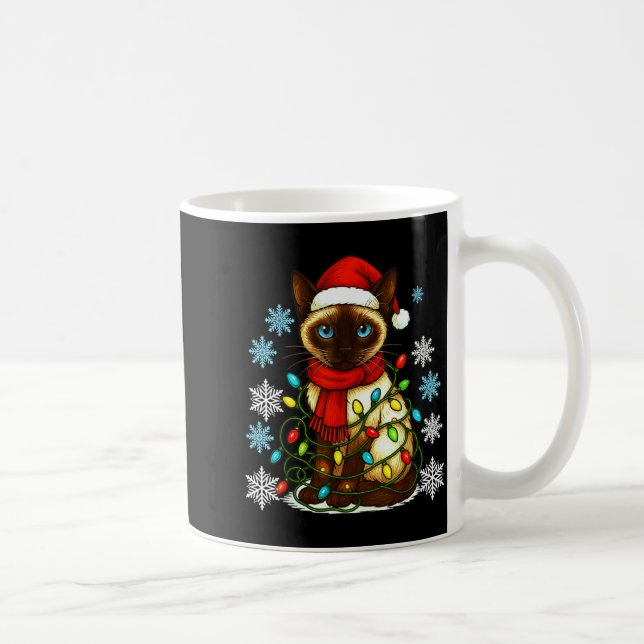 Siamese Cat Cute Cat Lover Cat Xmas Holiday Santa  Kaffemugg (Höger)