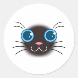 Siamese Cat Cute Sticker Runt Klistermärke