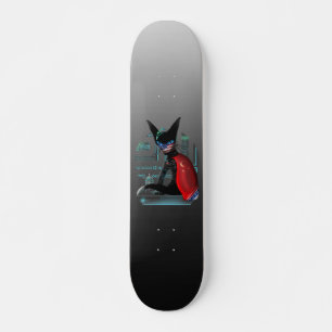 Siamese Cat Cyberpunk Ninja Skateboard Bräda 20,5 Cm