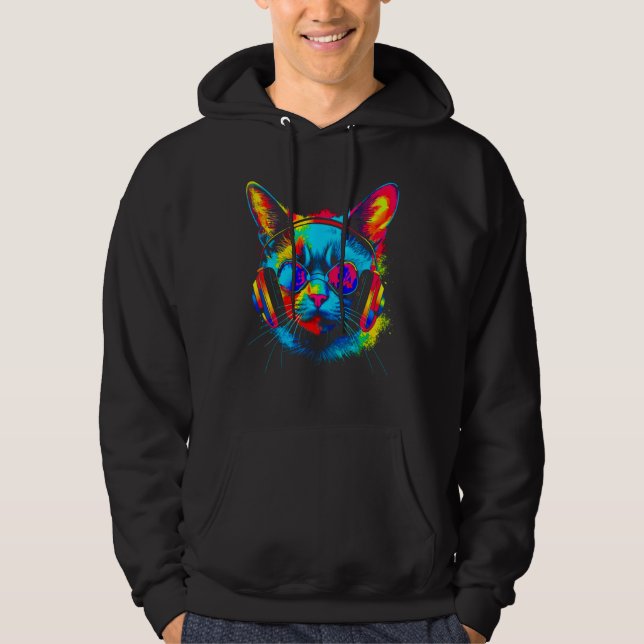 Siamese Cat DJ Festival Hoodie (Framsida)