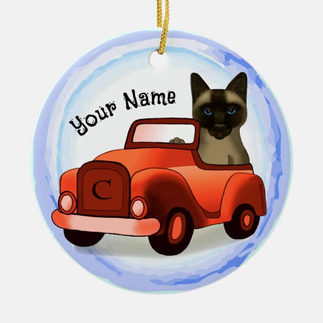 Siamese Cat Driving Car ornament (Framsidan)