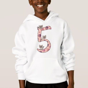 Siamese Cat Femte födelsedag För barn Cats Hoodie T Shirt