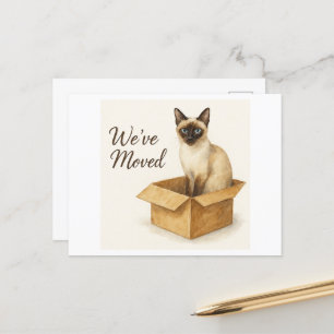 Siamese Cat Flytta House-meddelande Vykort