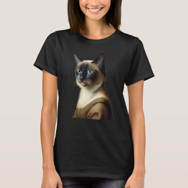 Siamese Cat Funny mästerverk T Shirt (Framsida)