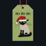 Siamese Cat Funny Santa Kattunge Anpassningsbar ju Presentetikett<br><div class="desc">HO HO. Siamesisk katt är glad över att ha en julhatt på sig. Lägg till den exakta beröringen i din helgdag-gåva med den här roliga katten till och från julens märkre.</div>