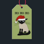 Siamese Cat Funny Santa Kattunge Anpassningsbar ju Presentetikett<br><div class="desc">HO HO. Siamesisk katt är glad över att ha en julhatt på sig. Lägg till den exakta beröringen i din helgdag-gåva med den här roliga katten till och från julens märkre.</div>