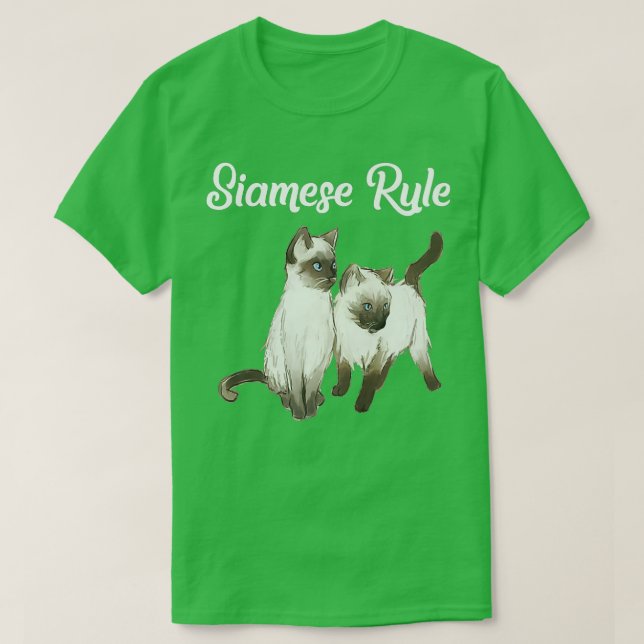 Siamese Cat Gift Siamese Rule Siamese Kittens T Shirt (Design framsida)