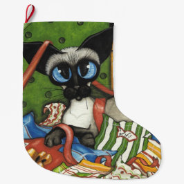 Siamese Cat Gift Stocking by Bihrle Stor Julstrumpa