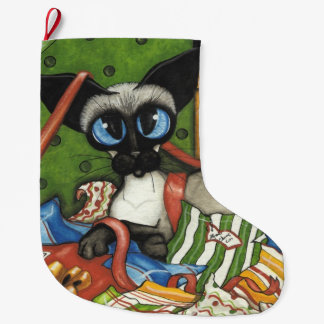 Siamese Cat Gift Stocking by Bihrle Stor Julstrumpa