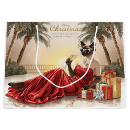 Siamese Cat Glam Christmas  Sipping Champagne 