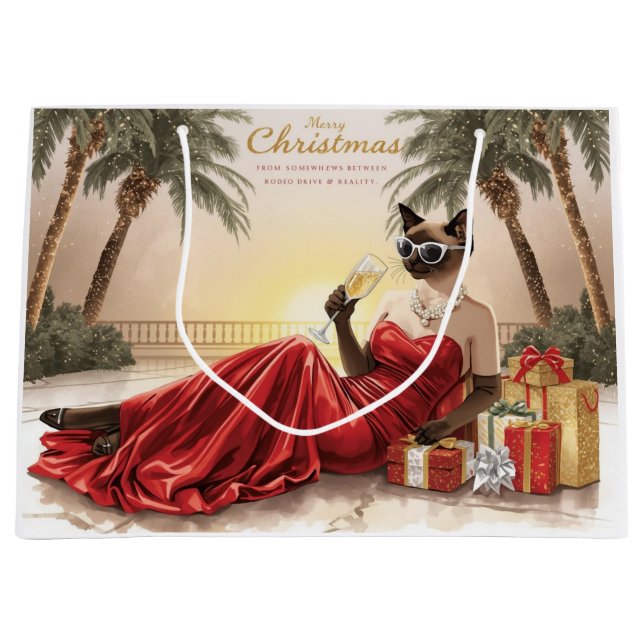 Siamese Cat Glam Christmas  Sipping Champagne  (Framsidan)