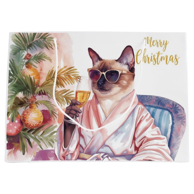Siamese Cat Glam Christmas  Sipping Champagne  (Framsidan)