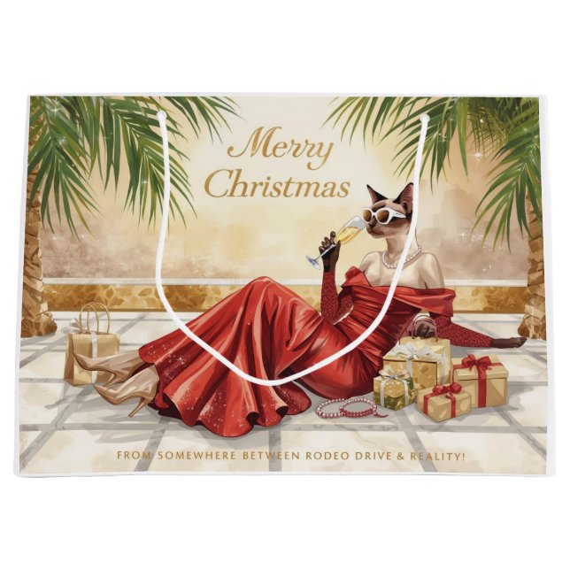 Siamese Cat Glam Christmas  Sipping Champagne  (Framsidan)