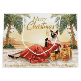 Siamese Cat Glam Christmas  Sipping Champagne 