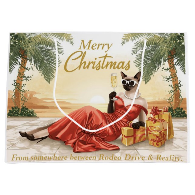 Siamese Cat Glam Christmas  Sipping Champagne  (Framsidan)