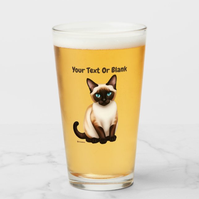 Siamese Cat Glaskopp (Framsida fylld)
