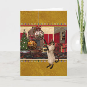 Siamese Cat - God jul Helgkort